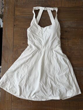 Women’s White Mini Dress with Strappy Back and Shorts